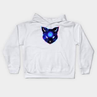 Shocking prismatic iridescent psychic cat Kids Hoodie